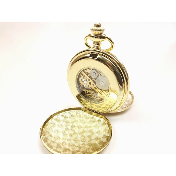 ManChDa Pocket Watch Retro Classic Mechanical Hand-Wind Pocket Watch Steampunk - Picture 5 of 9